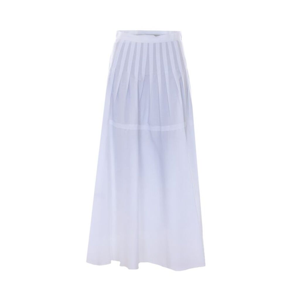 Max Mara Studio Women Opera Long Skirt In Cotton Poplin